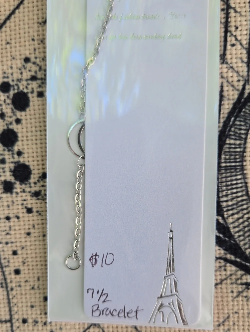Stainless Steel Moon Chain Bracelet in Silver - 7.5